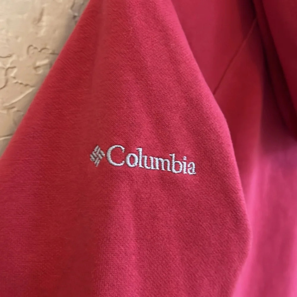 Columbia women's size small salmon pink red pullover sweatshirt mountain scene - Picture 7 of 9